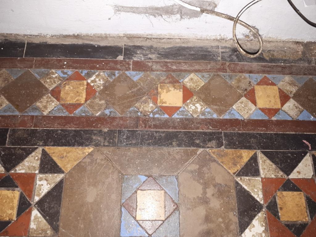Victorian Tiled Hallway Floor Before Cleaning Dudley