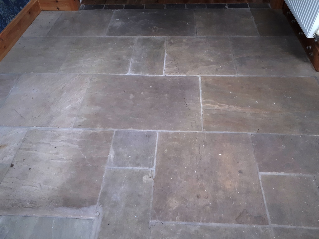 Sandstone Floor Before Cleaning Wolverhampton