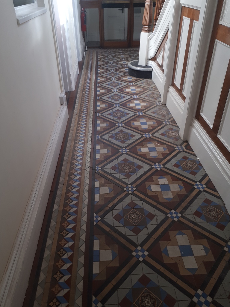 Victorian Tiled Hallway Tipton Before Restoration