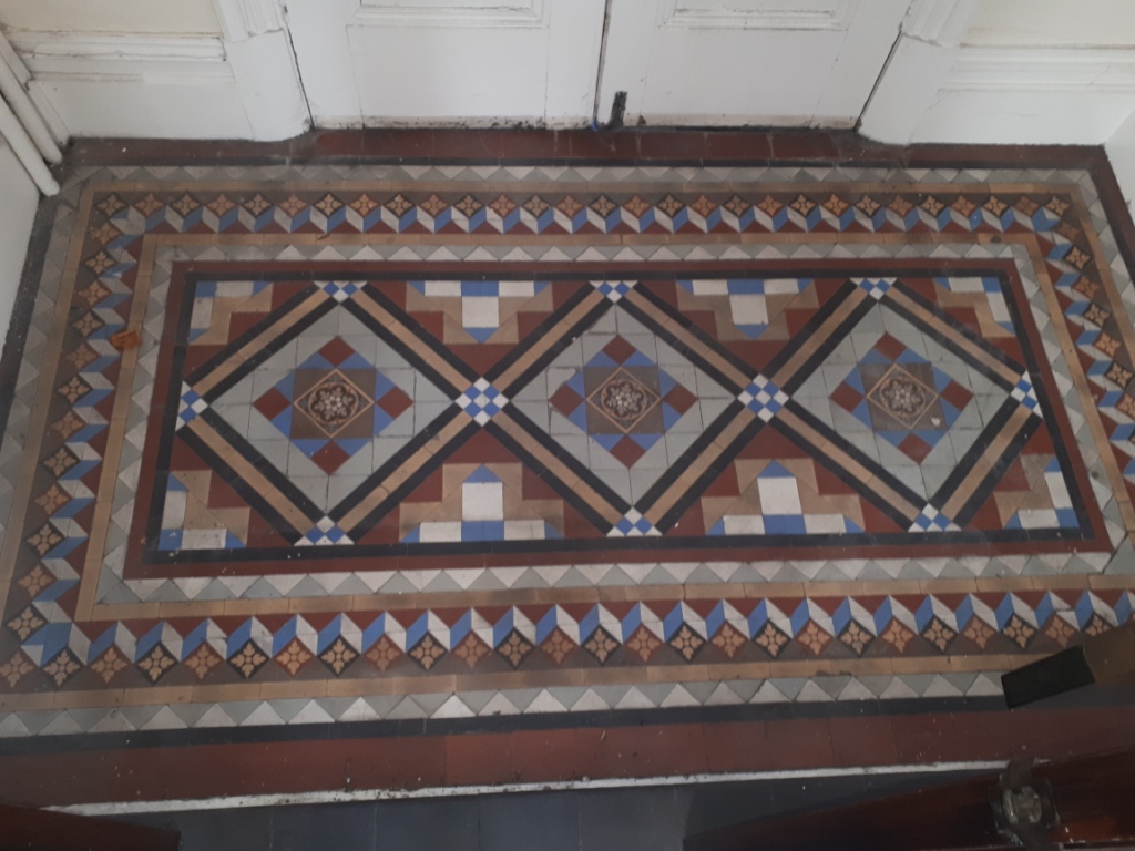 Victorian Tiled Hallway Tipton Before Restoration