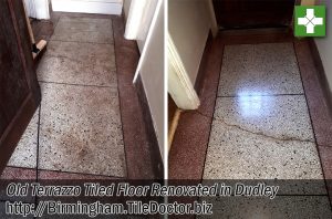 Terrazzo Tiled Floor Before and After Renovation Dudley