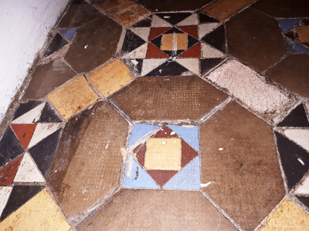 Victorian Tiled Hallway Floor Before Cleaning Dudley