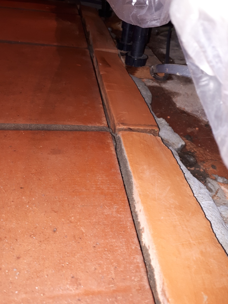 Mexican Terracotta Tiles Before Grout Cleaning Redditch