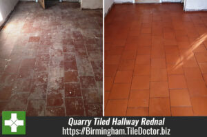 Original Quarry Tiled Hallway Restored in Rednal