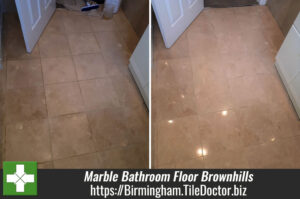 Polishing Marble Bathroom Floor Tiles in Brownhills Near Walsall