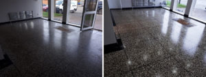 Terrazzo Floor Before and After Cleaning Oldbury West Bromwich