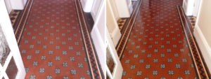 Victorian Tiled Hallway Before and After Restoration Darlaston