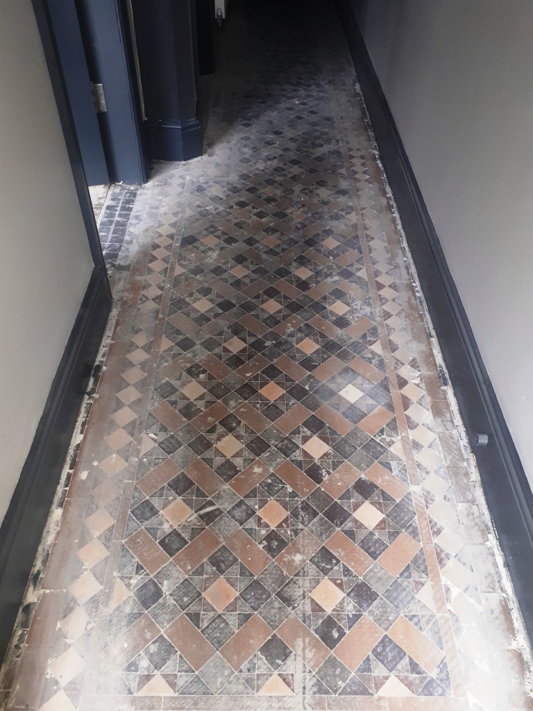 Victorian Tiled Hallway Before Restoration Smethwick