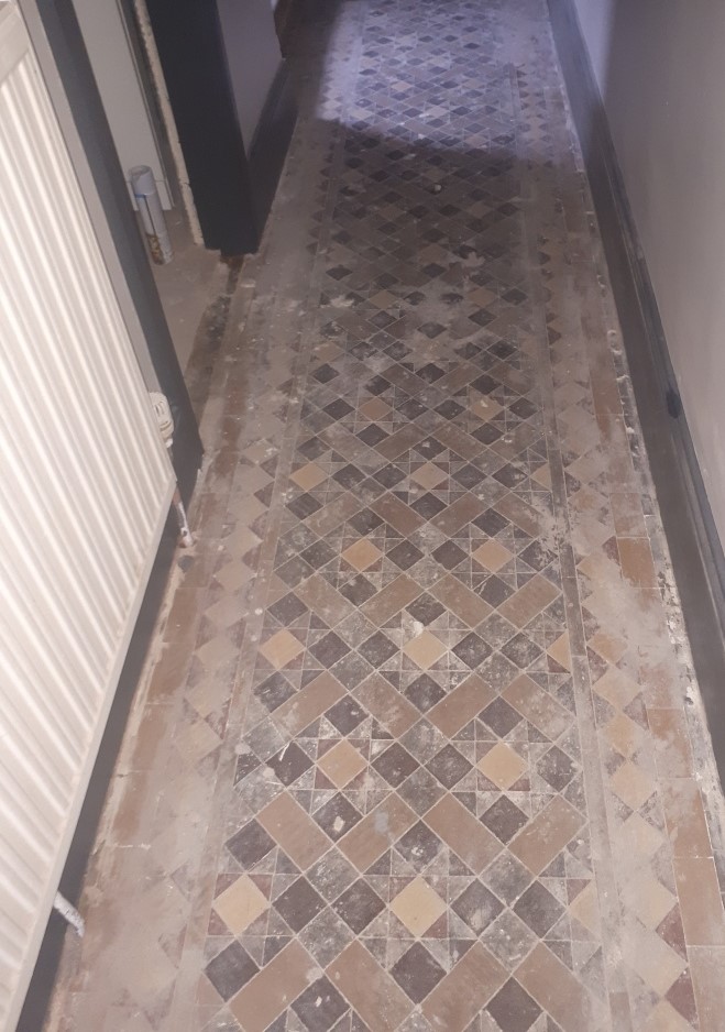 Victorian Tiled Hallway Before Restoration Smethwick