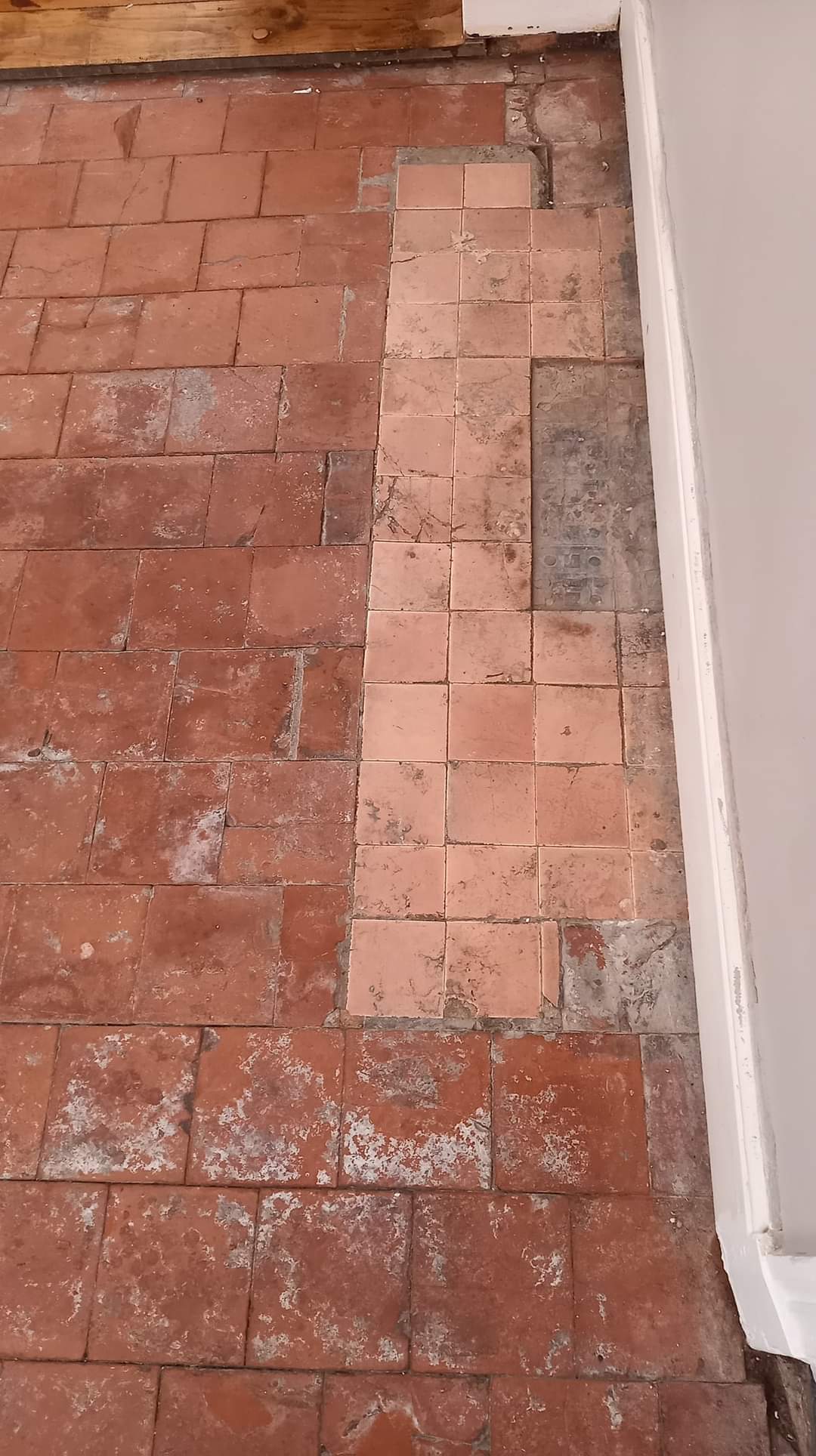Quarry Tiled Floor Before Restoration Stourbridge