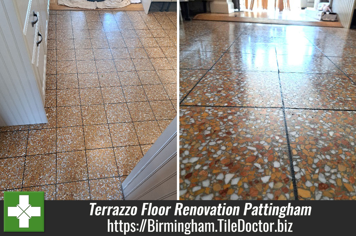 Terrazzo Tiled Kitchen Floor Renovation Pattingham